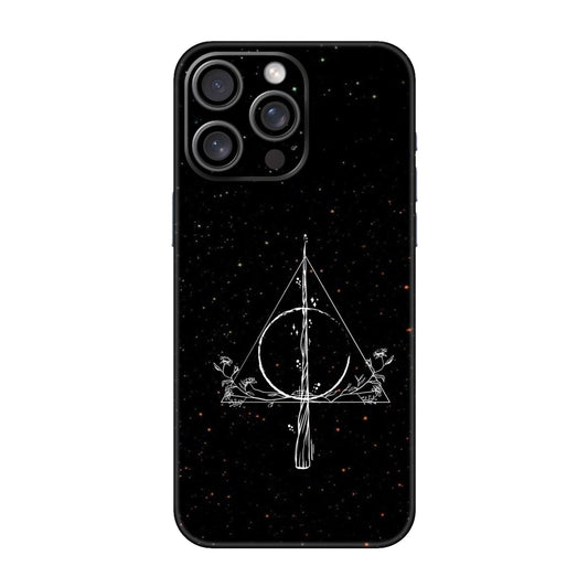 Floral Deathly Hallows Mobile Skin For iPhone 15 Pro Max