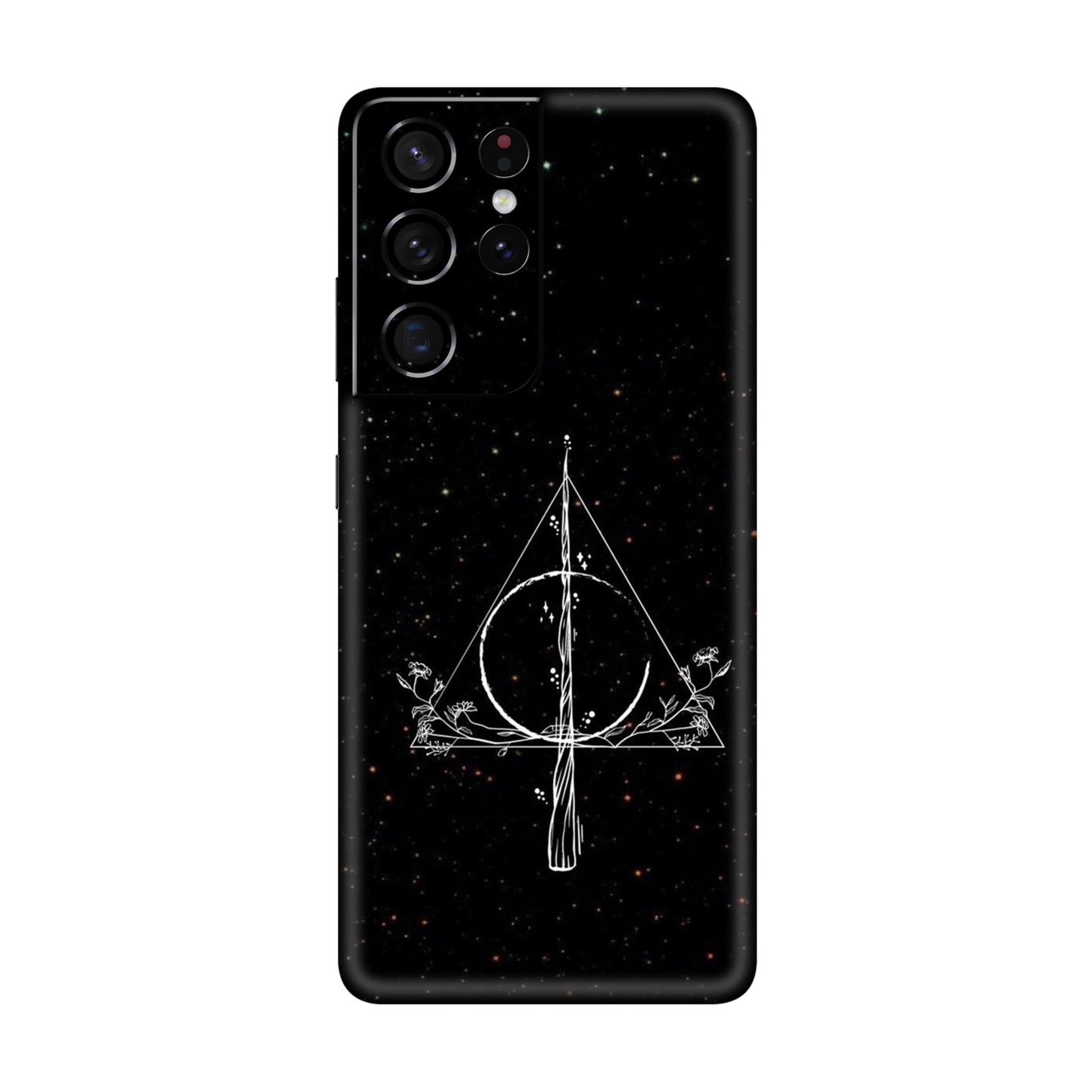 Floral Deathly Hallows Mobile Skin For Samsung Galaxy S21 Ultra 5g