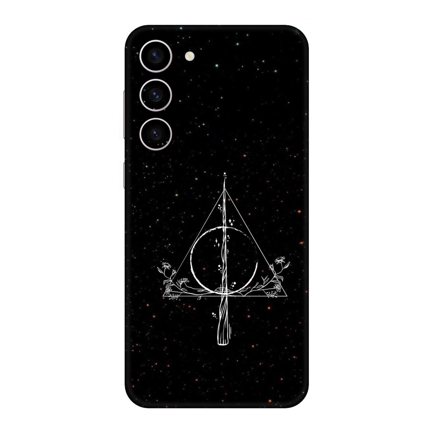 Floral Deathly Hallows Mobile Skin For Samsung Galaxy S23 Plus 5g
