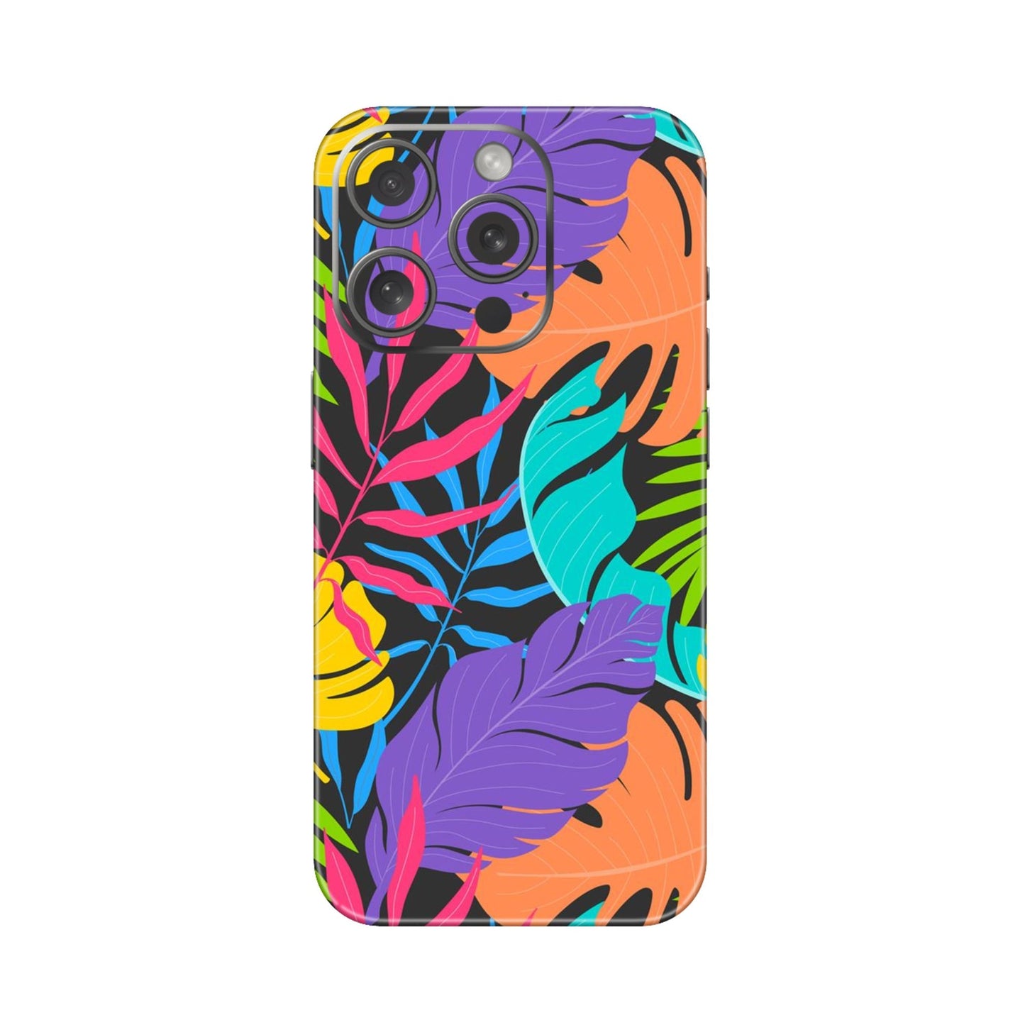 Neon Jungle Leaves Mobile Skin For iPhone 15 Pro
