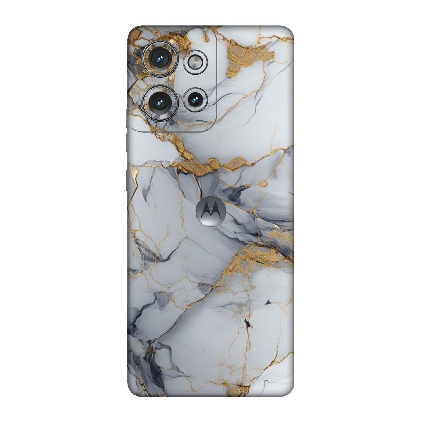 White Gold Luxury Marble Mobile Skin For Motorola Edge 50