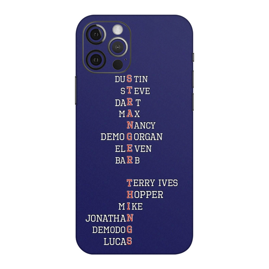 Stranger Things Name Stack Mobile Skin For iPhone 12 Pro