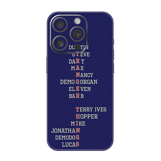 Stranger Things Name Stack Mobile Skin For iPhone 15 Pro