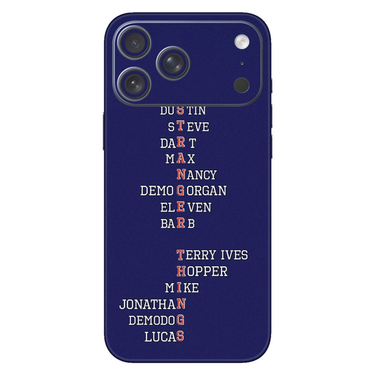 Stranger Things Name Stack Mobile Skin For iPhone 17 Pro Max
